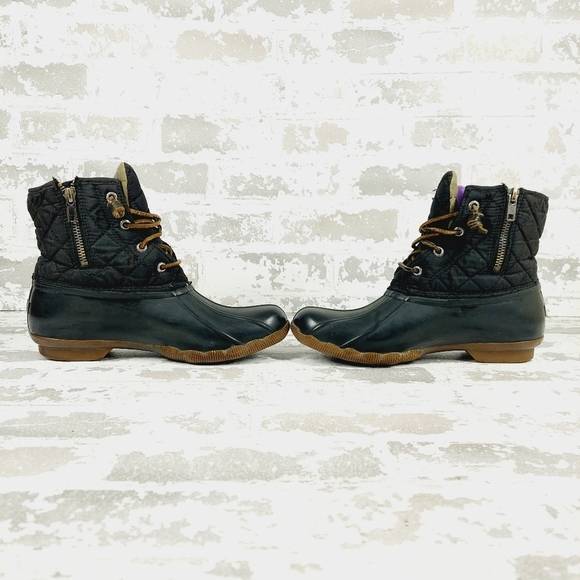 Sperry Top-Sider Saltwater Rubber Lace Up Quilted Rain Lace Up Ankle Boots H141 - Picture 6 of 10